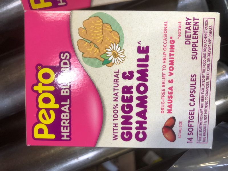 Photo 2 of 13 BOXES OF Pepto Herbal Blends, 100% Natural Ginger for Occasional Indigestion Relief, 14 Ct EXPIRIES DEC 2022
