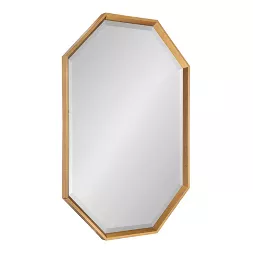 Photo 1 of 38" x 26" Calter Elongated Octagon Wall Mirror Gold - Kate and Laurel
