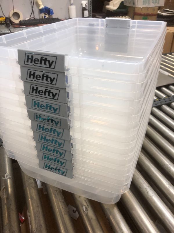 Photo 2 of 10 PACK Hefty 40qt Clear Plastic Storage Bin  NO LIDS, 
