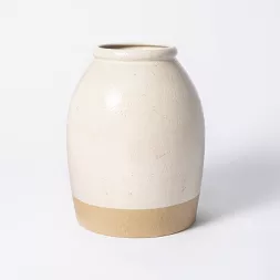 Photo 1 of 11" x 8" Crock Stoneware Vase Beige - Threshold™ designed with Studio McGee
