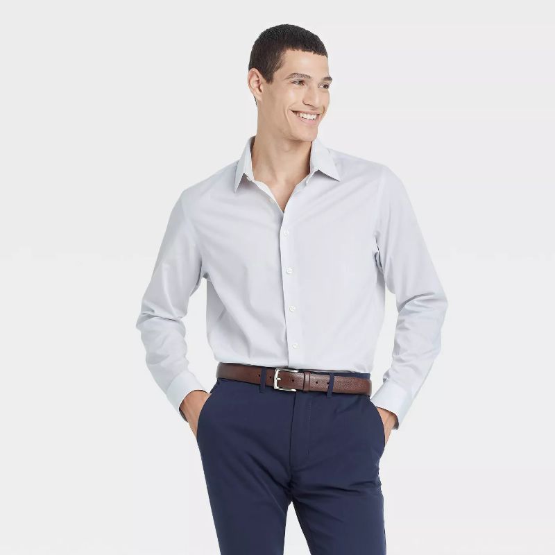 Photo 1 of Men's Standard Fit Performance Dress Long Sleeve Button-Down Shirt - Goodfellow & Co™ XL