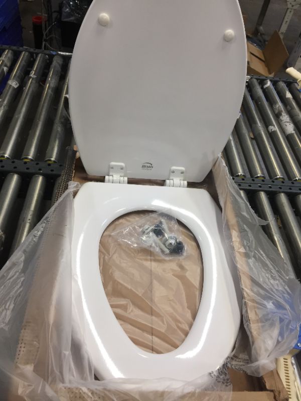 Photo 2 of Bemis 1500EC 390 Lift-Off Wood Elongated Toilet SEAT, Cotton White