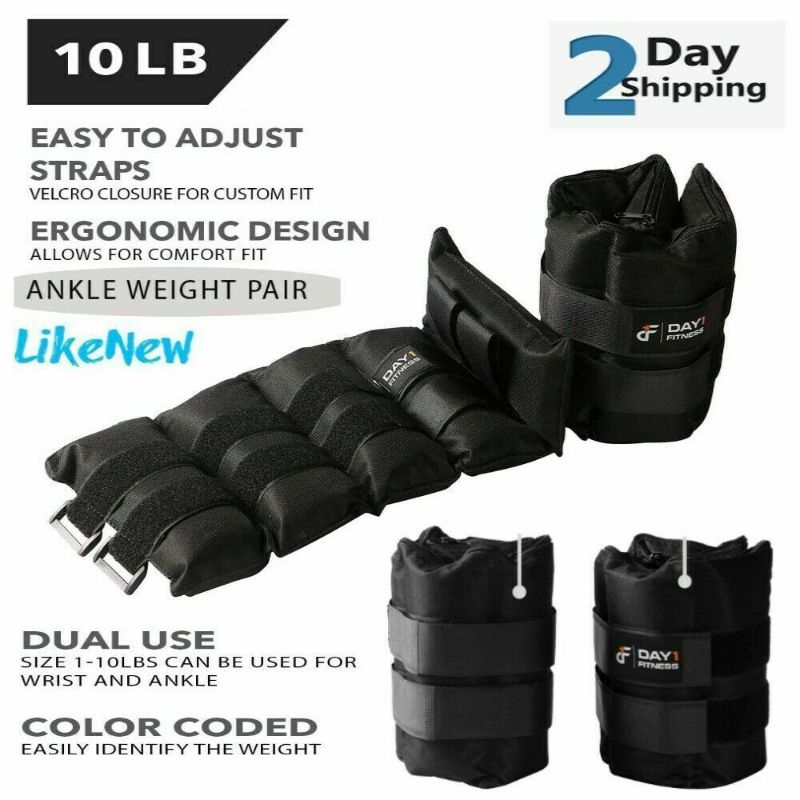 Photo 1 of 10-lb Arm Leg Weights Fully Adjustable Ankle Wrist Strength Training Fitness Exe
