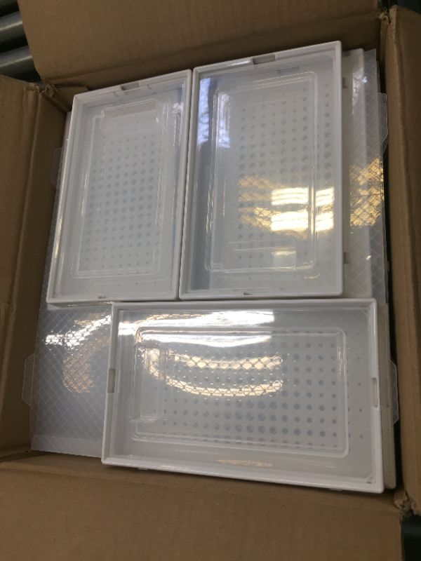 Photo 1 of 12 Pack Shoe Storage Boxes, Clear Plastic Stackable Shoe Organizer Bins, Drawer