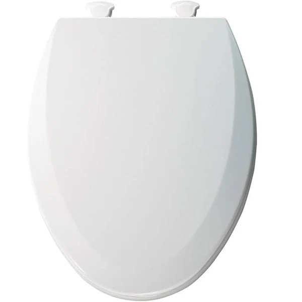 Photo 1 of Bemis 1500EC 390 Lift-Off Wood Elongated Toilet SEAT, Cotton White