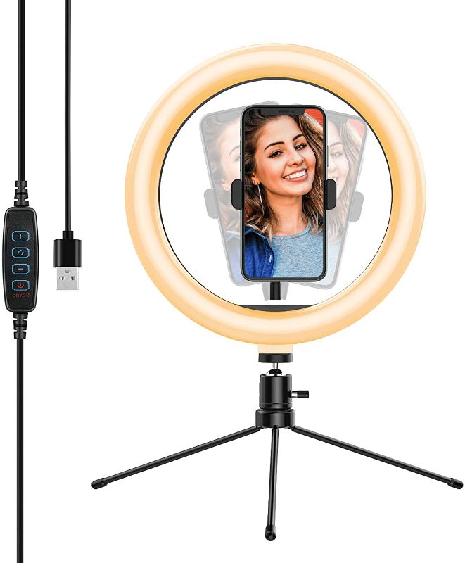 Photo 1 of 10.2’’ Selfie Ring Light with Tripod Stand&Phone Holder,Yoozon Dimmable Desktop LED Beauty Camera Ringlight for Live Stream/Makeup/YouTube Video/Vlog/TIK Tok, Compatible with iPhone & Android
