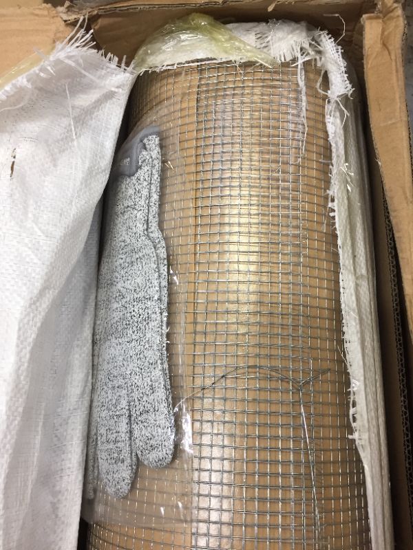 Photo 3 of 48inch x 100ft Hardware Cloth 1inch Square Openings Hot-dipped Galvanized Welded Wire Diameter 17Gauge Wire Mesh Fence Roll for Vegetables Garden Netting Rabbit Chicken Coop Animal Enclosure
