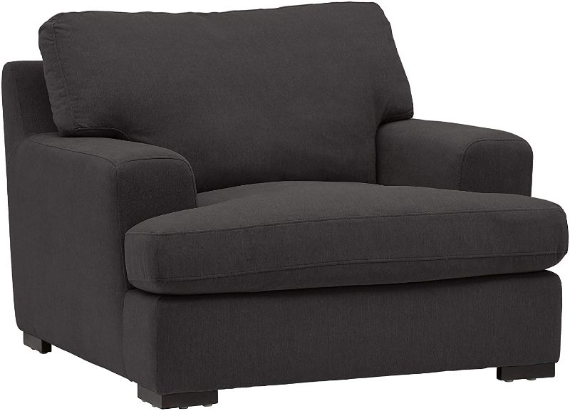 Photo 1 of Amazon Brand – Stone & Beam Lauren Down-Filled Oversized Living Room Accent Armchair, 46"W, Pepper
