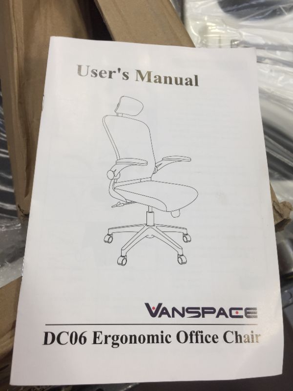Photo 1 of VANSPACE Ergonomic Office Chair High Back Mesh Chair with Lumbar Support and Flip-up Armrest, Swivel Computer Task Chair Home Office Desk Chair with Tilt Function and Adjustable Headrest, DC06 White
