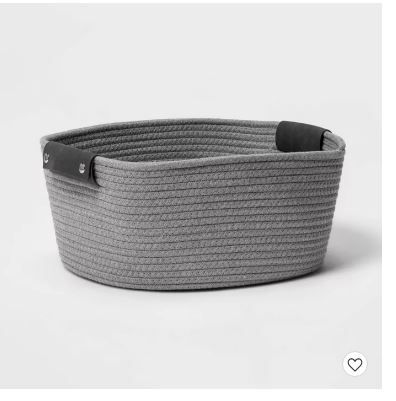 Photo 1 of 13" Half Coiled Rope Basket Gray - Threshold™
