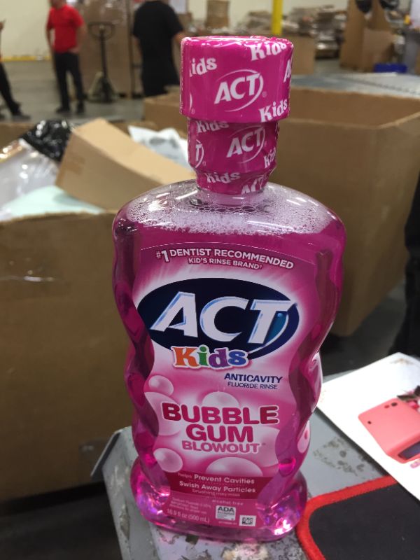 Photo 2 of Act Kids Fluoride Rinse, Anticavity, Bubble Gum Blowout - 16.9 fl oz