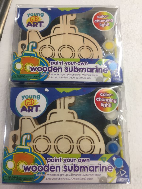 Photo 2 of 2 packs of Target Young At Art Paint Your Own Light Up Wooden Submarine
