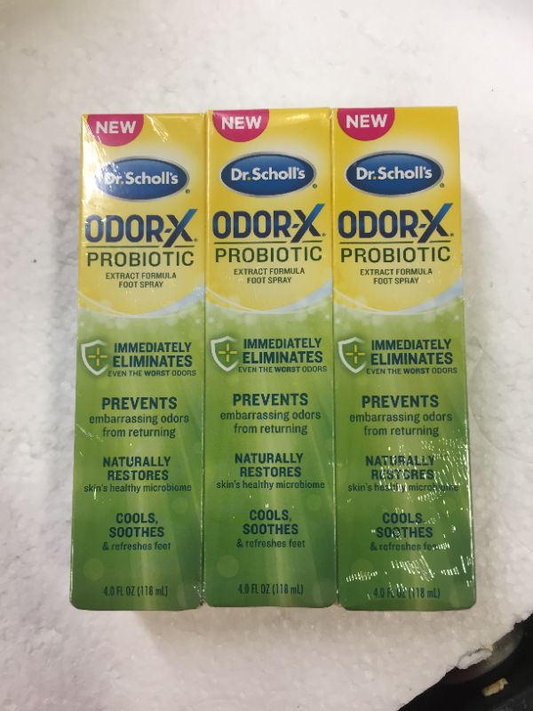 Photo 2 of 3 pack of Dr. Scholl's Probiotic Foot Spray 4oz Immediately Eliminates and Prevents Odors from Returning Shoe Deoderizer, 4 Ounce

