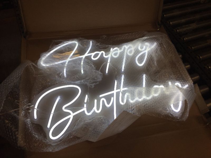 Photo 1 of Happy Birthday Neon Sign,Led Neon Light Signs for Wall
