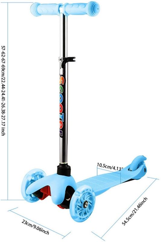Photo 1 of Hikole Scooter for Kids Ages 4-8 with LED Light Up Wheels, Kids Scooter 4 Adjustable Height, Toddler Scooter Extra-Wide Deck, 3 Wheel Scooter for Kids for Girls & Boys, 110lb Weight Capacity
