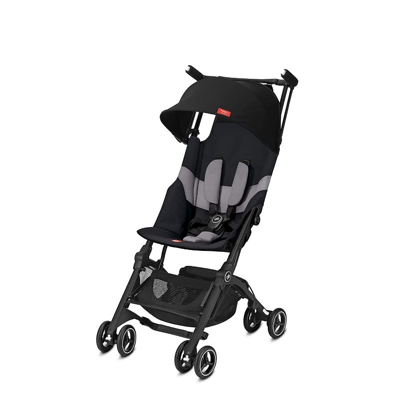 Photo 1 of gb Pockit+ All-Terrain, Ultra Compact Lightweight Travel Stroller with Canopy and Reclining Seat in Velvet Black
