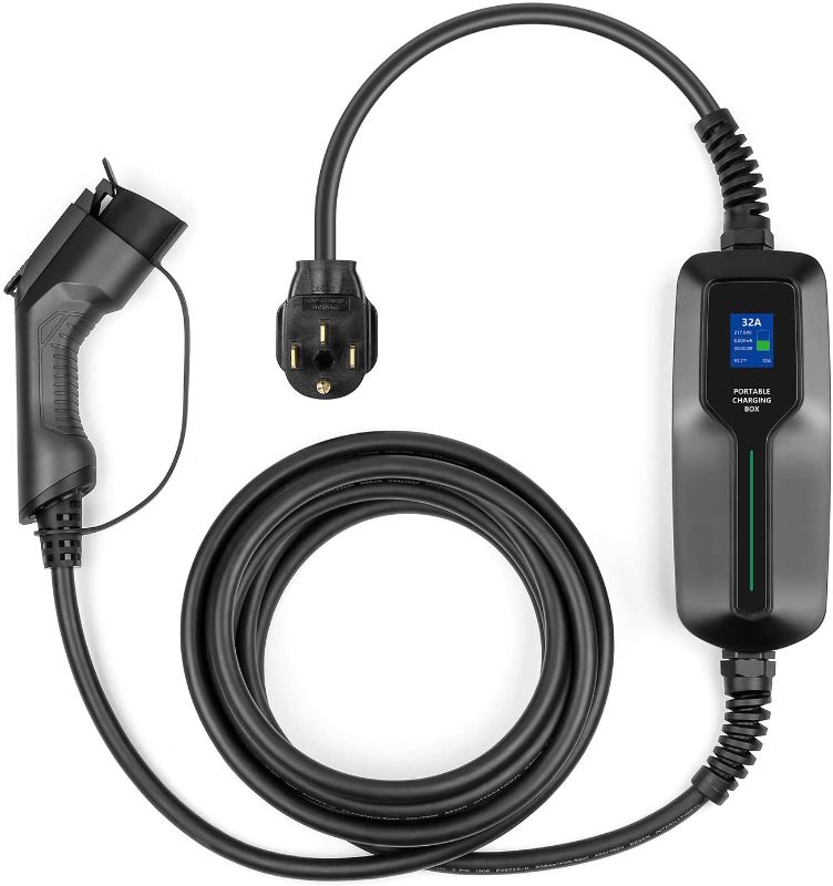 Photo 1 of  32 Amp EV Charger Level 2,(NEMA 14-50, 32A/25ft,220V-240V,7.68KW) Portable EVSE Electric Vehicle Charging Station for SAE J1772 Electric Cars by benson 