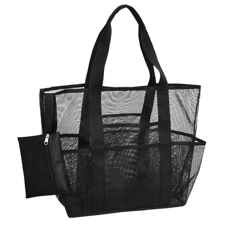 Photo 1 of Beach Carry-on Bag Travel Shoulder Bag Large Mesh Women Handbag Toy Tote Net Bag
