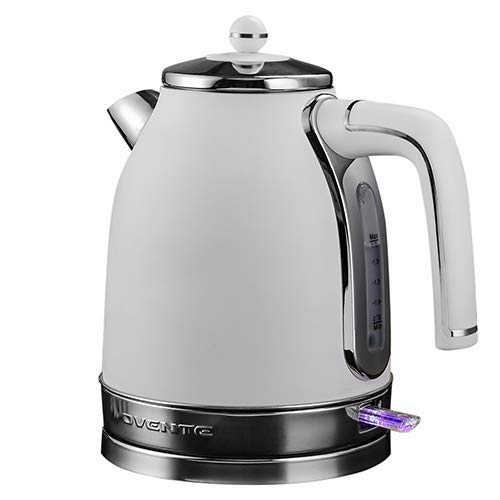 Photo 1 of Ovente Electric Stainless Steel Hot Water Kettle 1.7 Liter Victoria Collection, 1500 Watt Power Tea Maker Boiler with Auto Shut-Off Boil Dry Protection Removable Filter and Water Gauge, White KS777W
