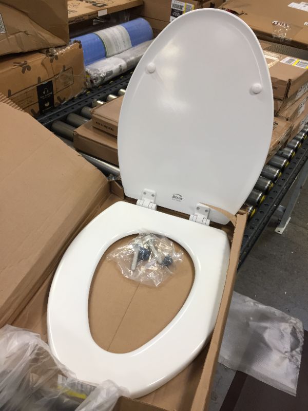 Photo 2 of Bemis 1500EC 390 Lift-Off Wood Elongated Toilet SEAT, Cotton White