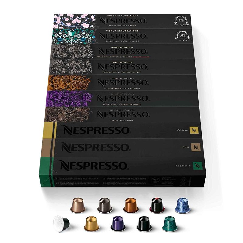 Photo 1 of Nespresso Capsules OriginalLine, Espresso Variety Pack, Medium Roast Espresso Coffee, 100 Count Espresso Coffee Pods, Brews 3.7 ounce and 1.35 ounce
