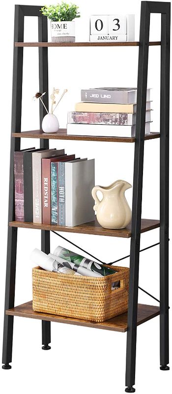 Photo 1 of BEWISHOME Ladder Shelf Retro Industrial 4-Tier Bookshelf Bookcase Plant Stand Storage Shelves Multifunctional Organizer for Home Office, Living Room, Bedroom, Kitchen and Bathroom JCJ01Z
