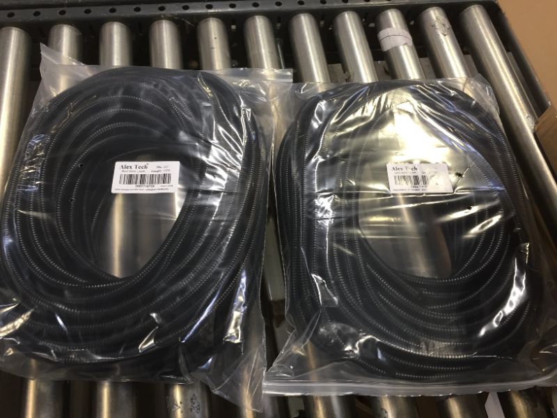Photo 3 of 2 bags Alex Tech 25ft – 3/8 inch diameter Split Wire Loom Tubing Wire Conduit – Black--100ft--new in bag
