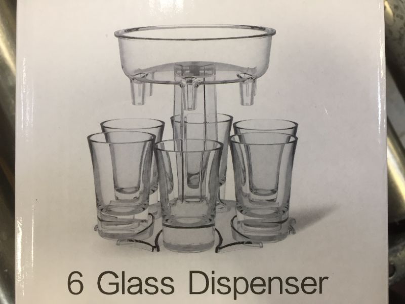 Photo 1 of  6 shot glass dispenser --clear type-- new in the box 