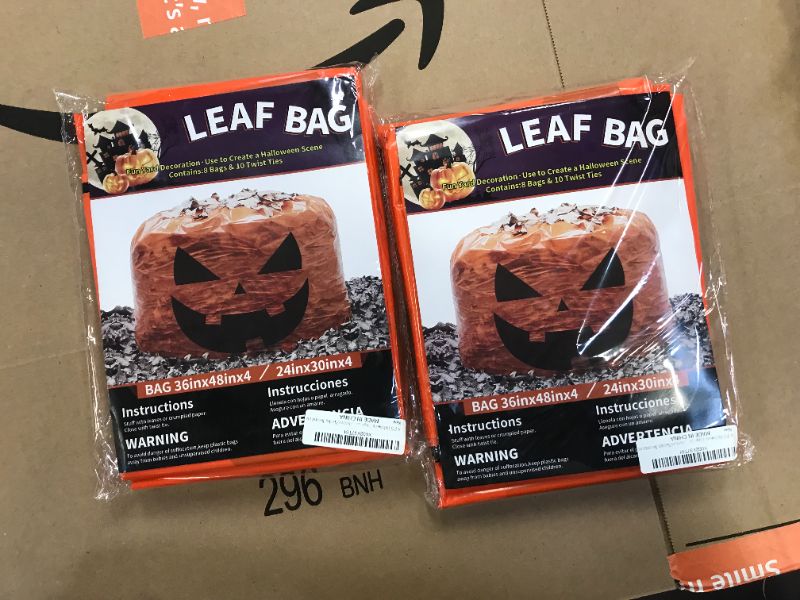 Photo 2 of 2  PK Halloween leaf bags 