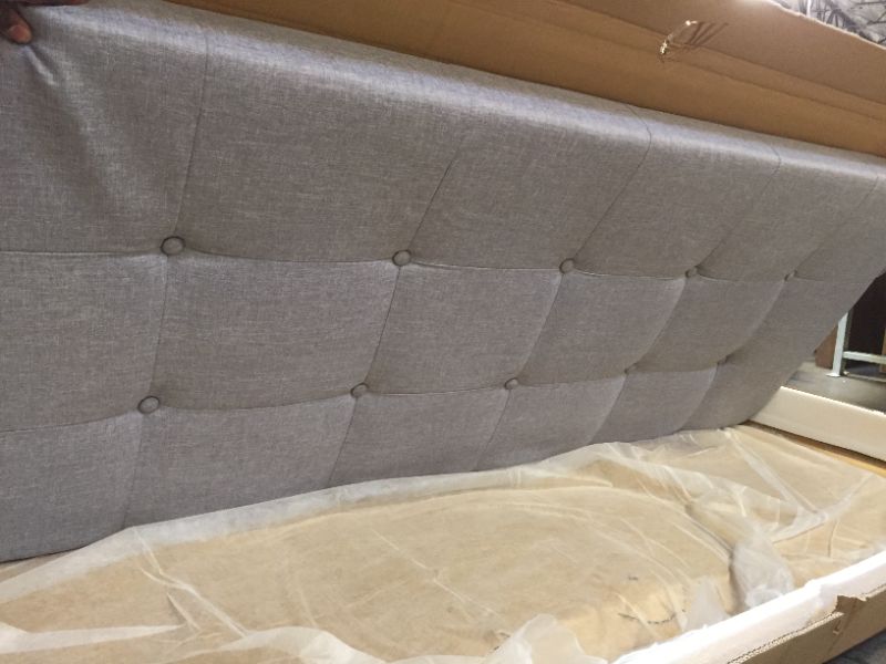 Photo 2 of FURINNO Laval Button Tufted Upholstered Platform Bed - King (Glacier)
