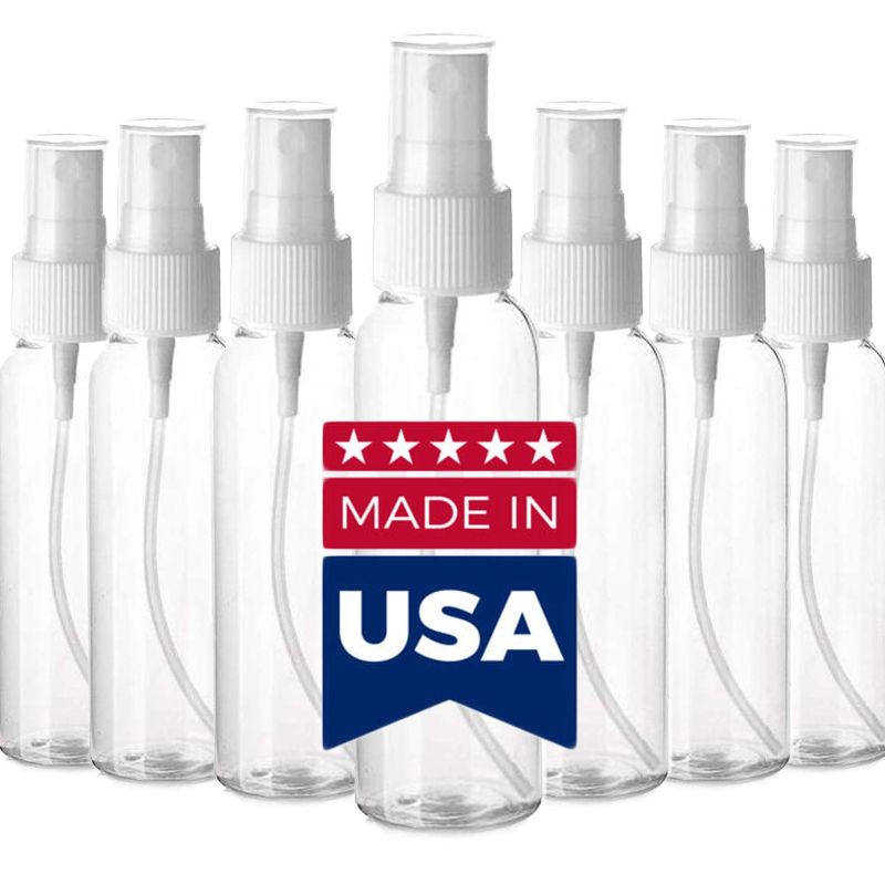 Photo 1 of ?Made in USA? Clear 100ml(3.4oz) Refillable Sprayer Bottles Fine Mist Spray Bottle Container for Essential Oils, Travel, Perfumes, 8PK