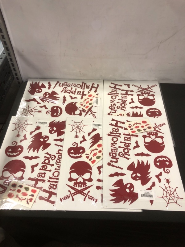Photo 2 of 15 Sheets 133PCS Tattoo & Bloody Handprint Footprint Halloween Stickers, Scary Bloody Halloween Decorations 5 PACK