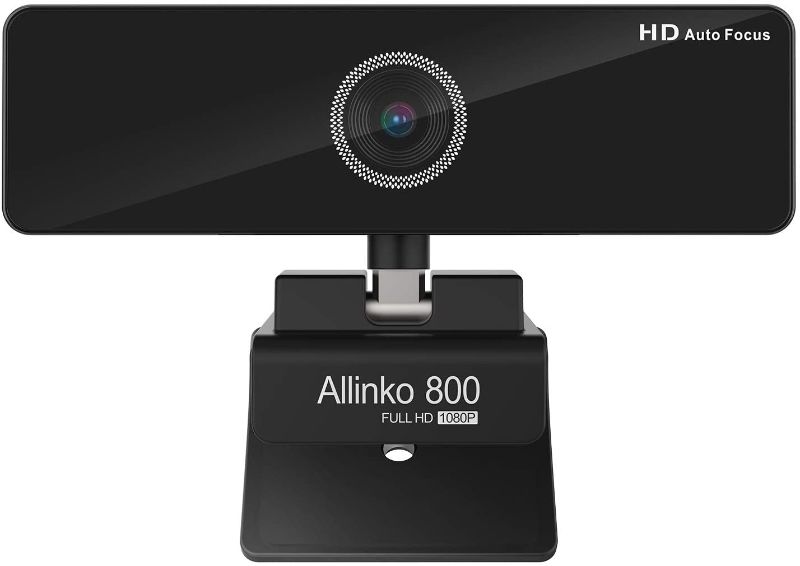 Photo 1 of Allinko 800 Auto Focus Webcam 1080P with Noise Cancelling Mic, Web Camera Wide Screen Video Calling Recording Streaming, Skype Web Cam for Mac OS X Win 10 8 7, Ideal for Working at Home
