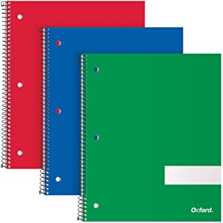 Photo 1 of Oxford Spiral Notebooks, 1 Subject, College Rule, Durable Covers, Heavy-duty Coil, 1 Pocket, 8.5 x 11, 100 Sheets,