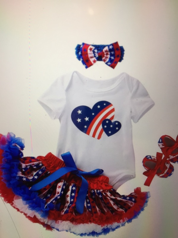 Photo 1 of AMBERETCH 1ST 4TH OF JULY BABY GIRL OURTFIT TUTU DRESS SIZE 3-6 MONTHS