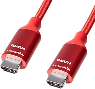 Photo 1 of Amazon Basics 10.2 Gbps High-Speed 4K HDMI Cable with Braided Cord, 10-Foot, Red 