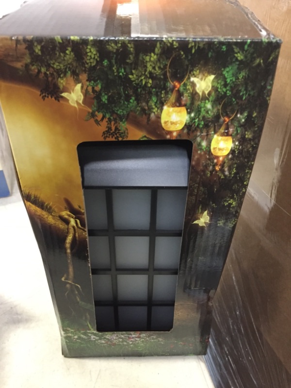 Photo 2 of allgala Grid Lattice Panel LED Flame Effect Lantern Lamp (MINOR SMASH ON PACKAGING)