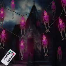 Photo 1 of DAYLIGHTIR GHOST SKELETON LIGHTS HALLOWEEN STRING LIGHT 2 PACK 15 LED PURPLE