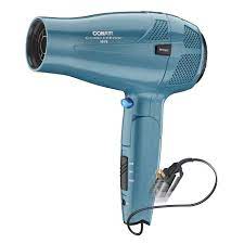 Photo 1 of Conair 1875 Watt Cord Keeper Travel Hair Dryer with Folding Handle and Retractable Cord Teal, Blue (DAMAGES TO PACKAGING)