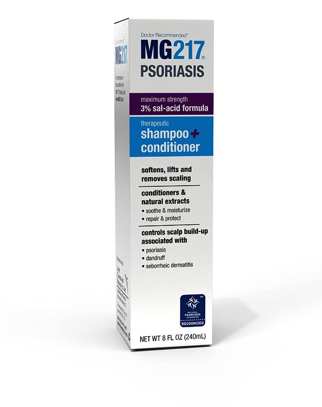 Photo 1 of 2 pack - MG217 Psoriasis Scalp Solutions, Shampoo + Conditioner, 8 Ounce (5603) exp 03.2023