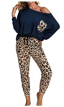 Photo 1 of ROSKIKI Womens 2 Pieces Tie Dye Pajamas Set Sweatpants Sets Long Sleeve Pullover with Long Pants Sweatsuit Set SMALL
