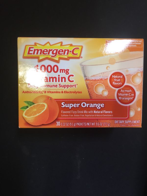 Photo 2 of Emergen-C Vitamin C Drink Mix - Super Orange - 30ct EXP11/2022