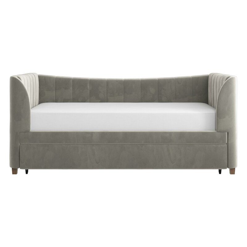 Photo 1 of **NOT A COMPLETE SET BOX 2OF2 *** Gray Valentina Twin Upholstered Daybed with Trundle BACK PANNEL 