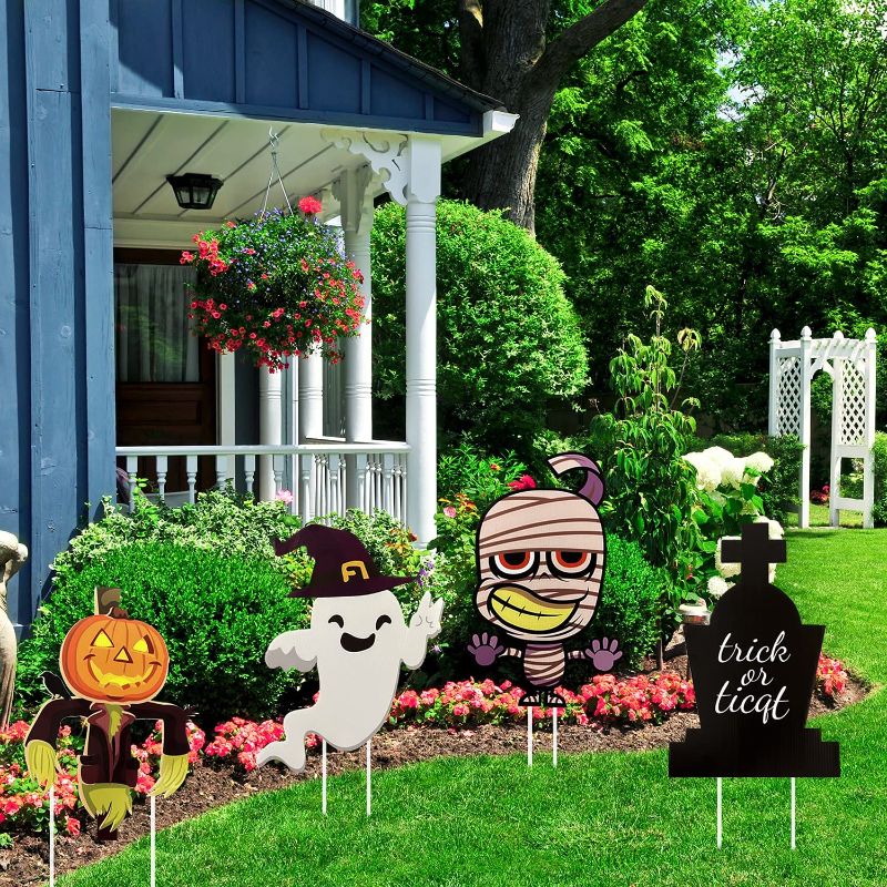 Photo 1 of 2PACK - Halloween Yard Signs Halloween Decorations Outdoor - Halloween Yard Stakes/Trick or Treat Sign/Halloween Decorations Clearance/Halloween Prop for Halloween Yard Lawn Party Decor
