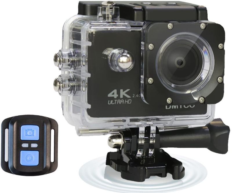 Photo 1 of DMYCO WiFi Digital Video Camcorder Ultra HD Sports Action Camera 4K 1080P Sports DV 2.0-Inch LCD 16MP Waterproof Action Camera with 170 ° Wide Angle Lens NO CHARGER 
