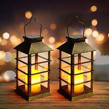 Photo 1 of 2 Pack Solar Lanterns Outdoor, LED Solar Garden Lights, OxyLED Hanging Lanterns Solar Powered with Handle