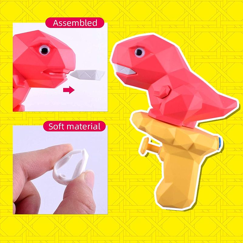 Photo 1 of TICZLOE Water Gun, 4 Pack Water Guns for Kids Dinosaur Squirt Gun 150ml Capacity, Small Water Pistols for Boys and Girls Toddlers in Bath Pool Party Favors Summer Water Toys (Red)