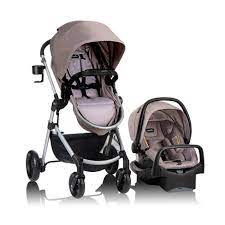 Photo 1 of Evenflo Pivot Modular Travel System with SafeMax Infant Car Seat - Sandstone