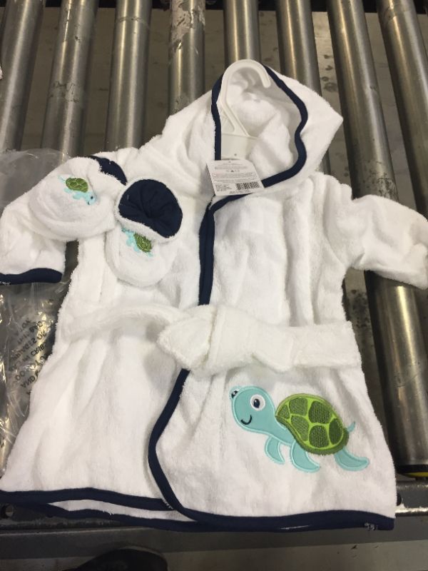 Photo 1 of Luvable Friends Unisex Baby Cotton Terry Bathrobe, Turtle, One Size
