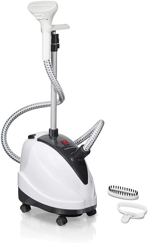 Photo 1 of Hamilton Beach Full-Size Garment and Fabric Steamer for Clothes, Large 2.5L Tank for 90 Min. of Continuous Steaming, White (11552)
